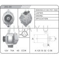 HONDA AUTO ALTERNATOR MOTOR 31100-P01-G03 CCW